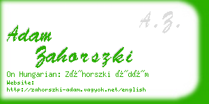 adam zahorszki business card